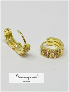Gold Plated Shiny Mini Hoop Earrings Sun-Imperial United States