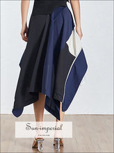 Sia Skirt -vintage Striped Women’s High Waist Hem Asymmetrical Midi Casual, Waist, Skirts Female, Skirt, vintage SUN-IMPERIAL United States