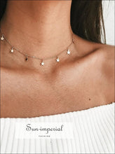 Simple Star & Moon Pendant Necklace for Women SUN-IMPERIAL United States
