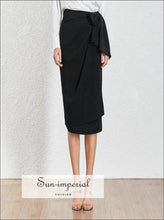 Skyla Skirt - High Waist Ruched Hem Midi Asymmetrical 2019 Fashion Clothes, For Women, Summer, Vintage, Women SUN-IMPERIAL United States