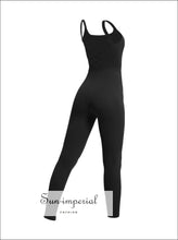 Sleeveless yoga jumpsuit with open back - Sun Imperial (photo 5)