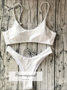 Solid Bikini High Waist Cut Brazilian Style Swimsuit Set SUN-IMPERIAL United States