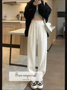 Women High Waist Oversize Leg Loose Joggers Sweatpants Trousers With Elastic Ankle Detail Basic style, casual harajuku PUNK STYLE, sporty 