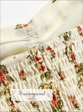 Striped Floral Midi Dress with Sweetheart Neckline - Sun Imperial (photo 4)