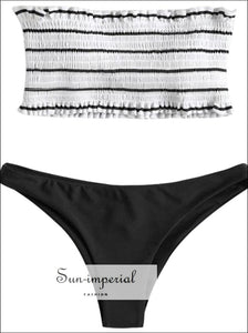 Striped Tube top Bikini Low Waist Swimwear Swimsuit