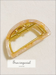 Gold Plated Stylish Outlined Hair Claw Sun-Imperial United States