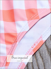 Plaid Checkered Vintage High Waist Bikini Set Sun-Imperial United States