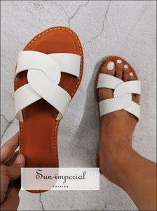 Summer Slides Beach Slippers White Women Sandals SUN-IMPERIAL United States