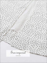 Summer White Dot Vintage Square Collar Ruffle Decor Midi Dress collar, dot, dot print, dress, High quality dress SUN-IMPERIAL United States