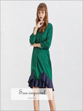 Abigail Green V-Neck Ruffle Midi Dress - Sun Imperial product photo 3