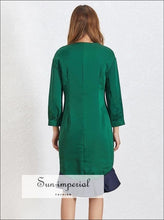Abigail Green V-Neck Ruffle Midi Dress - Sun Imperial product photo 4