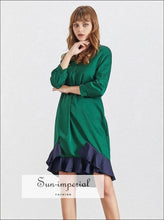 Abigail Green V-Neck Ruffle Midi Dress - Sun Imperial product photo 5