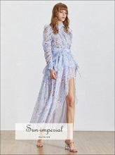 Angel Asymmetrical Embroidered Lace Midi Dress - Sun Imperial product photo 3