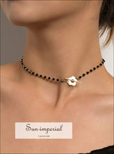 Beaded Flower Choker Necklace - Sun Imperial product photo 7