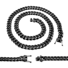 Black-Plated Stainless Steel Cuban Necklace - Sun Imperial product photo 4