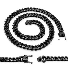 Black-Plated Stainless Steel Cuban Necklace - Sun Imperial product photo 5