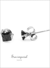 Black Square CZ Stainless Steel Stud Earrings - Sun Imperial product photo 10