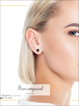 Black Square CZ Stainless Steel Stud Earrings - Sun Imperial product photo 6