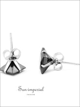 Black Square CZ Stainless Steel Stud Earrings - Sun Imperial product photo 7