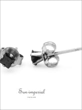 Black Square CZ Stainless Steel Stud Earrings - Sun Imperial product photo 8
