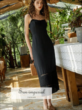 Sun-imperial Black Vintage Sheer Lace Maxi Dress Backless Tie Dye Strap SUN-IMPERIAL United States