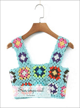 Blue Crochet Crop Top and Mini Skirt Set - Sun Imperial product photo 2