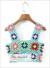 Blue Crochet Crop Top and Mini Skirt Set - Sun Imperial product photo 3
