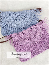 Braided Paper Rope Crossbody Bag with Tassels - Sun Imperial product photo 2