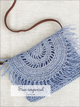 Braided Paper Rope Crossbody Bag with Tassels - Sun Imperial product photo 7
