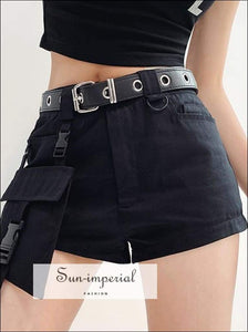 Sun-imperial Casual Cargo Shorts with Buckle and Utility Pockets detail High Street Fashion