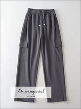 Cotton cargo jogger sweatpants with drawstring cuffs - Sun Imperial (photo 11)