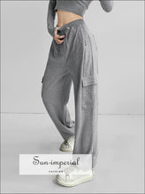 Cotton cargo jogger sweatpants with drawstring cuffs - Sun Imperial (photo 1)