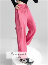 Cotton cargo jogger sweatpants with drawstring cuffs - Sun Imperial (photo 3)