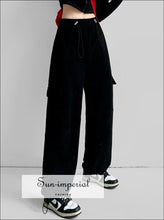 Cotton cargo jogger sweatpants with drawstring cuffs - Sun Imperial (photo 5)