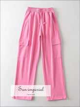 Cotton cargo jogger sweatpants with drawstring cuffs - Sun Imperial (photo 7)