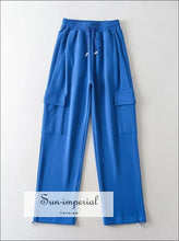 Cotton cargo jogger sweatpants with drawstring cuffs - Sun Imperial (photo 9)