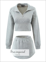 Cropped Sweatshirt and High-Waist Mini Skirt Set - Sun Imperial product photo 1