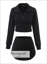 Cropped Sweatshirt and High-Waist Mini Skirt Set - Sun Imperial product photo 3