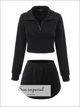 Cropped Sweatshirt and High-Waist Mini Skirt Set - Sun Imperial product photo 5