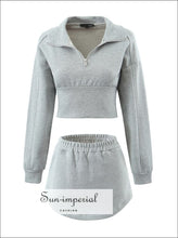 Cropped Sweatshirt and High-Waist Mini Skirt Set - Sun Imperial product photo 6