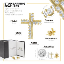 Cross CZ Stud Earrings — Style 2 - Sun Imperial product photo 2