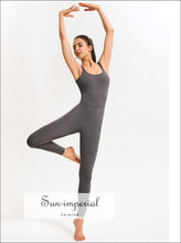 Cross-Strap U-Back Yoga Jumpsuit - Sun Imperial product photo 1