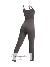 Cross-Strap U-Back Yoga Jumpsuit - Sun Imperial product photo 3