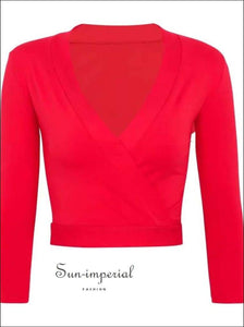 Sun-imperial Deep V Neck Wrap and Bow Tie detail Tops High Street Fashion SUN-IMPERIAL United States
