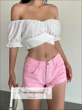 Distressed Cut Off Hem Denim Shorts with Tassel Detail - Sun Imperial (photo 2)