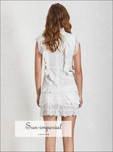 Dona White Lace Sleeveless Ruffle Mini Dress - Sun Imperial product photo 2