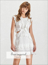 Dona White Lace Sleeveless Ruffle Mini Dress - Sun Imperial product photo 4
