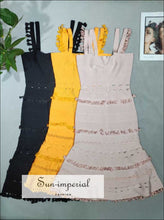 Elaine Black-and-White Lace V-Neck Midi Dress - Sun Imperial product photo 1
