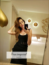 Elaine Black-and-White Lace V-Neck Midi Dress - Sun Imperial product photo 2