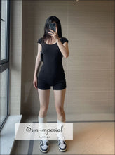 Fitted backless cap sleeve romper - Sun Imperial (photo 2)